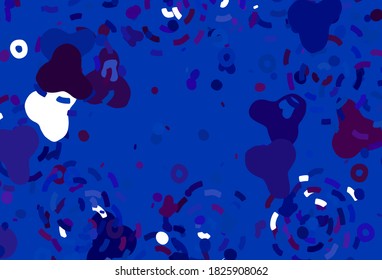 Light Pink, Blue vector template with chaotic shapes. Decorative design in abstract style with random forms. Elegant design for wallpapers.
