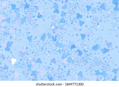 Light Pink, Blue vector template with chaotic shapes. Decorative design in abstract style with random forms. Simple design for your web site.