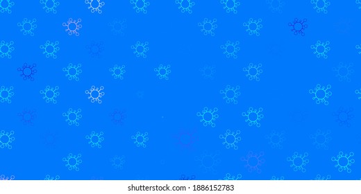 Light pink, blue vector template with flu signs. Simple design in abstract style with infection forms. Design for biohazard warning.