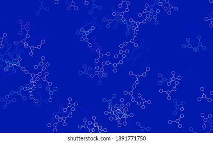 Hellrosa, blaue Vektorvorlage mit künstlicher Intelligenz. Farbige Illustration mit wirklicher Struktur der KI. Muster für Wissenschaft, futuristische Entwürfe.