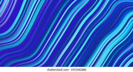 Plantilla vectorial azul rosa claro con líneas curvas. Ilustración abstracta con arcos de gradiente. Plantilla para el diseño de la interfaz de usuario.