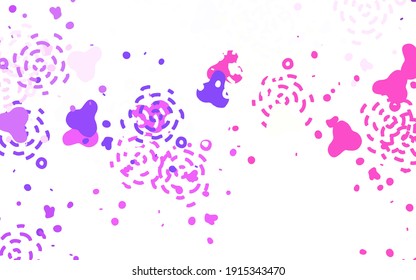 Plantilla vectorial azul rosa claro con formas caóticas. Ilustración con formas gradientes coloridas en estilo abstracto. Diseño elegante para tapices.