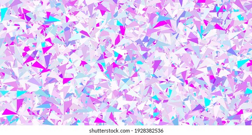 Hellrosa, blaue Vektorvorlage mit dreieckigen Formen. Wunderschöne abstrakte Illustration mit dreieckigen Formen, Formen. Vorlage für Werbespots.
