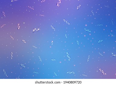 Light Pink, Blue vector template in carnival style. Simple gradient illustration with Christmas attributes. Pattern for booklets, leaflets of education.