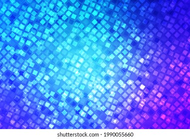 Plantilla vectorial azul rosa claro con rhombus. Hermosa ilustración con rectángulos y cuadrados. Mejor diseño para tu anuncio, afiche, banner.