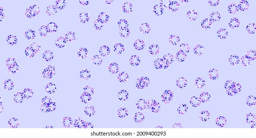 Light pink, blue vector template with circles. Glitter abstract illustration with colorful drops. Design for your commercials.