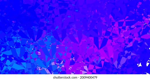 Light Pink, Blue vector template with triangle shapes. Web material illustration with colorful abstract triangles. Pattern for wallpapers.