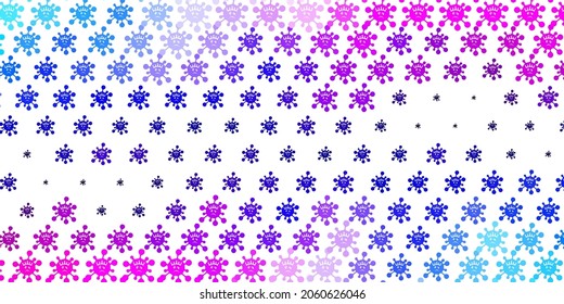 Light Pink, Blue vector template with flu signs. Smart illustration with covid signs in decorative style. Simple design against epidemic information.