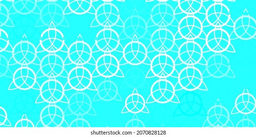 Light Pink, Blue vector template with esoteric signs. Colorful mystic symbols with a gradient in ancient style. Simple design for occult depiction.