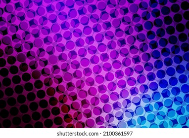 Plantilla vectorial azul rosa claro con círculos. Ilustración abstracta moderna con gotas de agua coloridas. Patrón de anuncios, folletos.