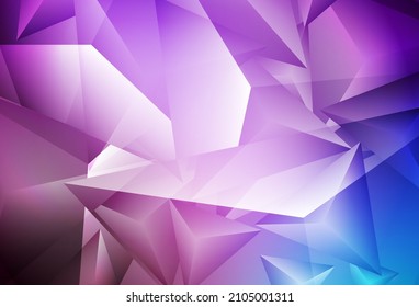 Light Pink, Blue vector template with crystals, triangles. Decorative design in abstract style with triangles. Background for a cell phone.