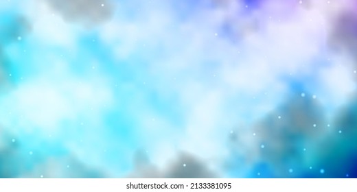 Light Pink, Blue vector template with neon stars. Colorful illustration with abstract gradient stars. Theme for cell phones.