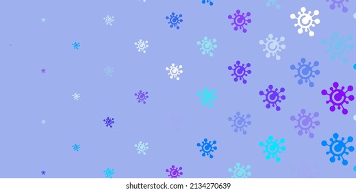 Light Pink, Blue vector template with flu signs. Simple design in abstract style with infection forms. Simple drawing against danger fever.