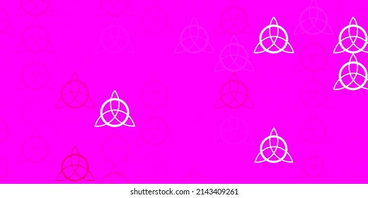 Light Pink, Blue vector template with esoteric signs. Retro design in abstract style with witchcraft forms. Design for magic, spiritual events.