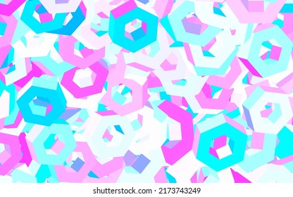 Light Pink, Blue vector template in hexagonal style. Abstract illustration with colorful hexagons. Design for your business advert.