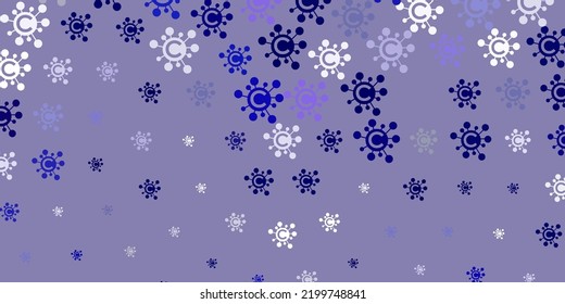 Light Pink, Blue vector template with flu signs. Smart illustration with covid signs in decorative style. Simple drawing against danger fever.