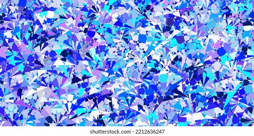 Plantilla vectorial azul rosa claro con formas triangulares. Diseño sencillo de estilo abstracto con triángulos, líneas. Patrón para promociones.