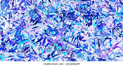 Plantilla vectorial azul rosa claro con formas triangulares. Magnífica ilustración abstracta con formas triangulares, formas. Una adición fácil a sus comerciales.