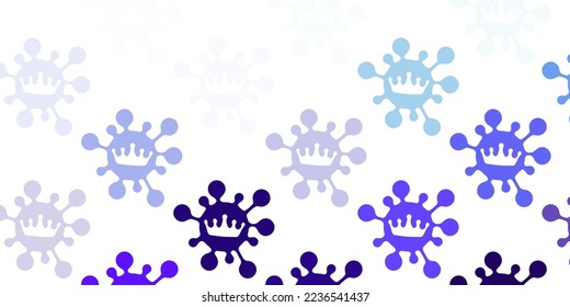 Light pink, blue vector template with flu signs. Colorful abstract illustration with gradient medical shapes. Design for biohazard warning.