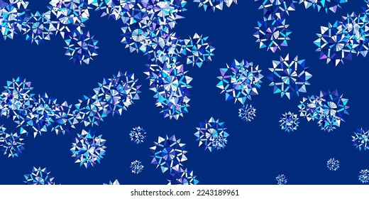 Light pink, blue vector template with ice snowflakes. Colorful snow elements in decorative christmas style. New year leaflet pattern.