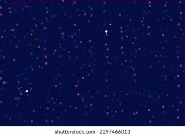 Plantilla vectorial azul rosa claro con cristales, círculos, cuadrados. Ilustración abstracta brillante con esferas, cuadrados, líneas. Patrón de anuncios comerciales, folletos, folletos