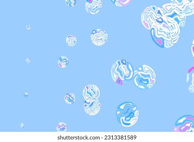 Light Pink, Blue vector template with circles. Blurred bubbles on abstract background with colorful gradient. Design for your business advert.