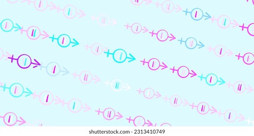 Hellrosa, blaue Vektorvorlage mit Frauenzeichen. Abstrakte Illustration mit einer Darstellung der weiblichen Macht. Einfaches Design für Ihre Website.