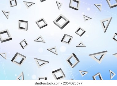 Plantilla vectorial azul rosa claro con rhombus. Ilustración abstracta brillante con formas rectangulares. La plantilla se puede utilizar como fondo.