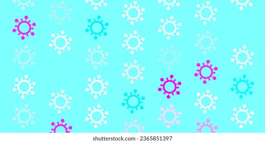 Light Pink, Blue vector template with flu signs. Smart illustration with covid signs in decorative style. Design for biohazard warning.