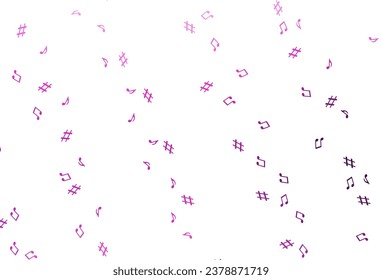 Light Pink, Blue vector template with musical symbols. Isolated colorful music keys on abstract background. Modern design for wallpapers.