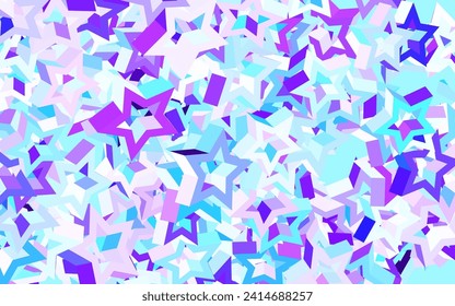 Light Pink, Blue vector template with sky stars. Glitter abstract illustration with colored stars. Best design for your ad, poster, banner.