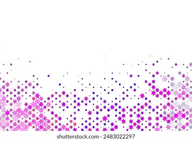 Light Pink, Blue vector template with sky stars. Glitter abstract illustration with colored stars. Smart design for your business advert.