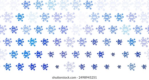 Rosa claro, Plantilla de Vector azul con signos de gripe. Símbolos coloridos de la enfermedad del gradiente en estilo abstracto simple. Diseño simple contra la información de la epidemia.