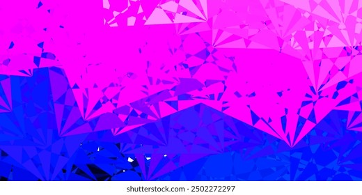 Light Pink, Blue vector template with triangle shapes. Web material illustration with colorful abstract triangles. Landing pages material.