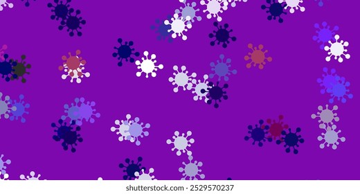 Modelo vetorial azul, rosa claro, com sinais de gripe. Design simples em estilo abstrato com formas de infecção. Desenho simples contra febre de perigo.