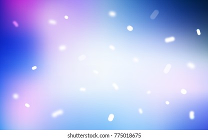 Light Pink, Blue vector template with ice snowflakes. Blurred decorative design in xmas style with snow. The pattern can be used for new year leaflets.