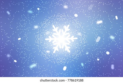 Light Pink, Blue vector template with ice snowflakes. Decorative shining illustration with snow on abstract template. New year design for your business advert.