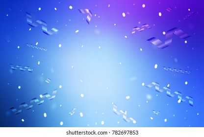 Light Pink, Blue vector template with carnival confetti. Blurred decorative design in anniversary style with confetti. The template can be used as a background for postcards.
