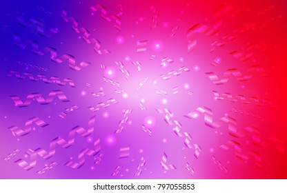 Light Pink, Blue vector template with carnival confetti. Decorative shining illustration with ribbons on abstract template. Beautiful design for your business advert of anniversary.