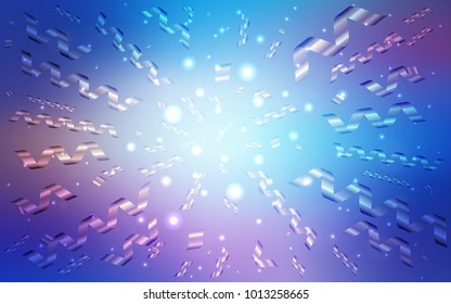Light Pink, Blue vector texture with birthday confetti. Blurred decorative design in anniversary style with confetti. The template can be used as a background for postcards.