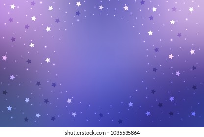 Light Pink, Blue vector texture with beautiful stars. Shining colored illustration with stars. The pattern can be used for new year ad, booklets.