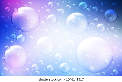 Light Pink, Blue vector texture with disks. Modern abstract illustration with colorful water drops. The pattern can be used for aqua ad, booklets.