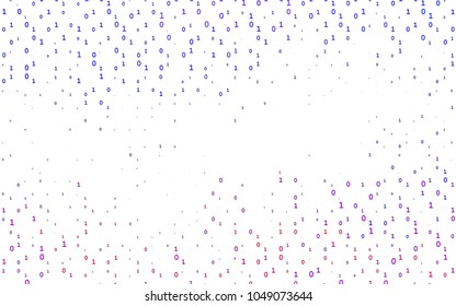 Light Pink, Blue vector texture with Digit characters. Abstract illustration with colored algebra signs. Template can be used as a background for ads of typography.