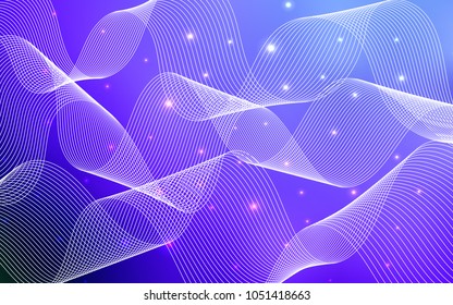 Light Pink, Blue vector texture with birthday confetti. Decorative shining illustration with ribbons on abstract template. New design for ad, poster, banner of your Party.