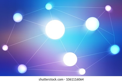 Light Pink, Blue vector texture with disks, lines. Modern abstract colorful illustration with spheres and lines. Pattern can be used as texture of wallpapers.