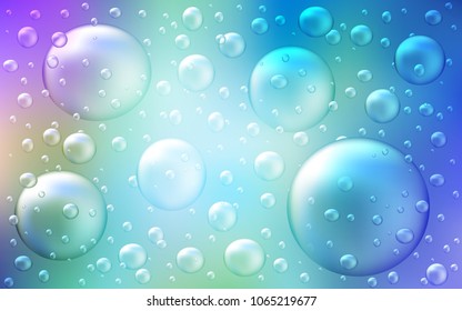 Light Pink, Blue vector texture with disks. Beautiful colored illustration with blurred circles in nature style. Pattern can be used as texture of water, rain drops.