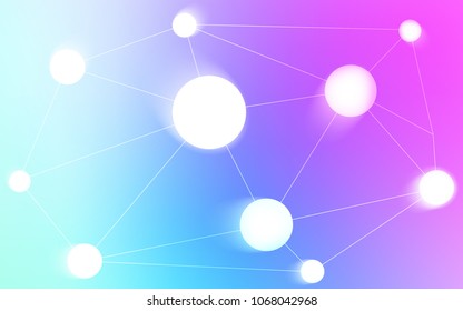 Light Pink, Blue vector texture with disks, lines. Modern abstract colorful illustration with spheres and lines. Pattern can be used for beautiful websites.