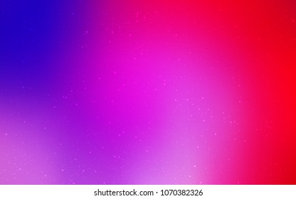 Light Pink, Blue vector texture with milky way stars. Shining illustration with sky stars on abstract template. Best design for your ad, poster, banner.