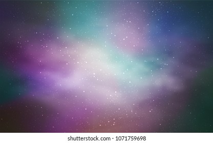 Light Pink, Blue vector texture with milky way stars. Shining colored illustration with bright astronomical stars. Best design for your ad, poster, banner.