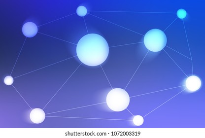 Light Pink, Blue vector texture with disks, lines. Decorative design in abstract style with triangle structure. Beautiful design for your business advert.
